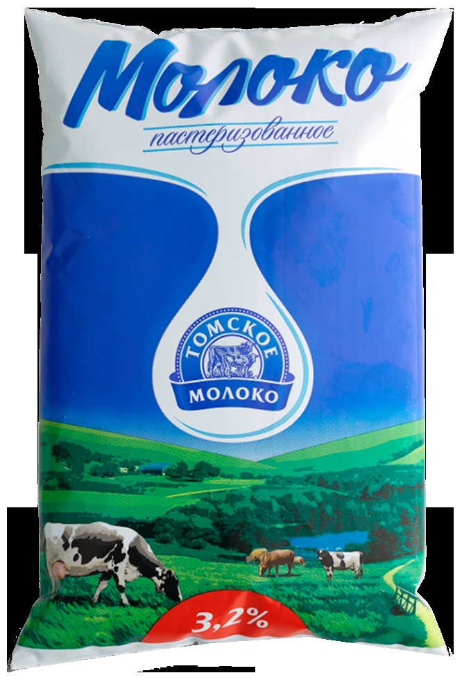 Молоко ТОМСКОЕ МОЛОКО пастер бзмж 3.2% п/пак 900г