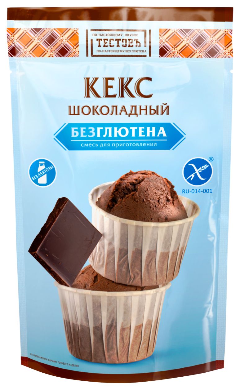 Смесь ТЕСТОВЪ Кекс шоколадный без глютена 250г