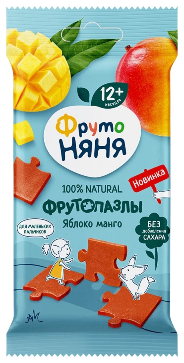 Фруктовые кусочки ФРУТОНЯНЯ Пазлы яблоко манго м/у 20г
