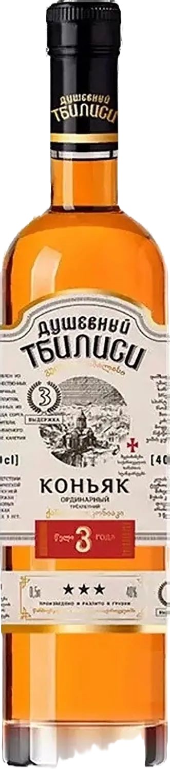Коньяк ДУШЕВНЫЙ ТБИЛИСИ 3 года 40% ст/б 0.5л