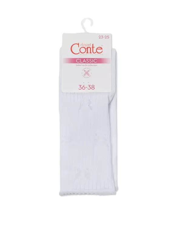 Носки женские КОНТЕ Элегант Классик ажурные белые р.25-27 арт.24С-99СП