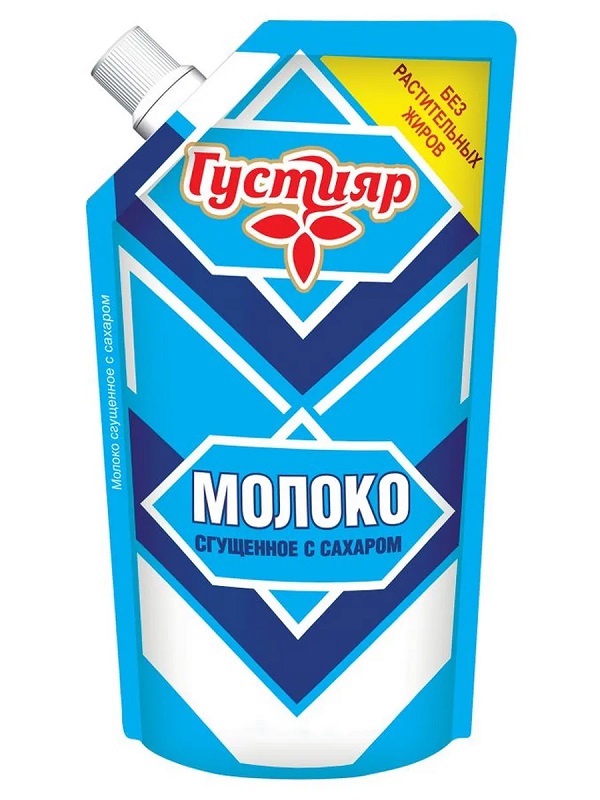 Сгущенное молоко ГУСТИЯР с сахаром бзмж 0.2% д/пак 270г