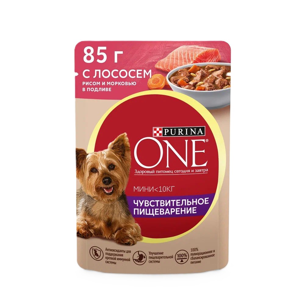 Корм для собак ПУРИНА ВАН Мини с лососем рисом морковью 85г