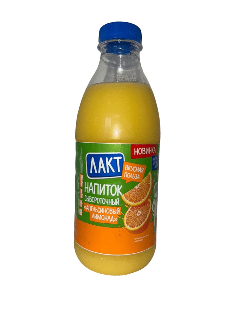 Напиток на сыворотке ЛАКТ Апельсиновый лимонад 0.1% 850г