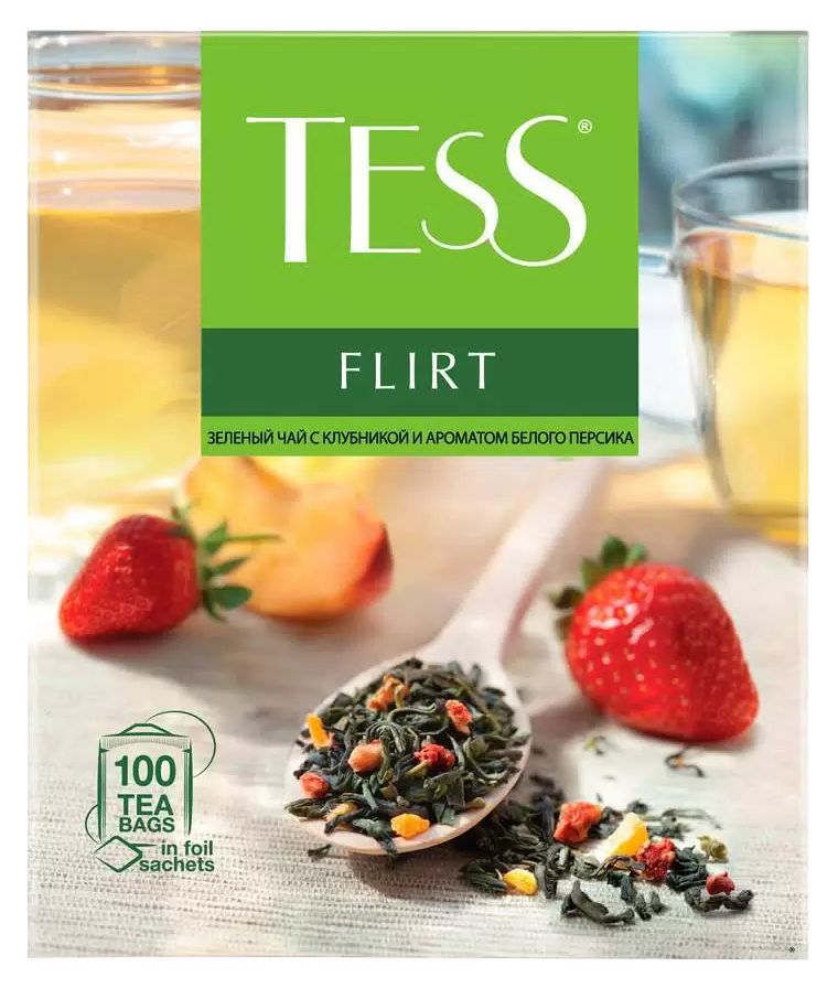 Чай ТЕСС Флирт зеленый 100пак