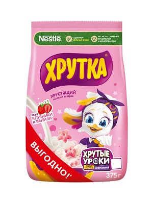 Завтрак ХРУТКА со вкусом клубники и ванили 375г