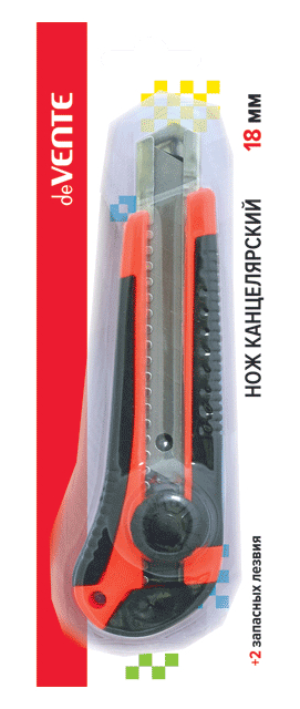Нож канцелярский ДЕВЕНТЕ 18мм арт.4090403