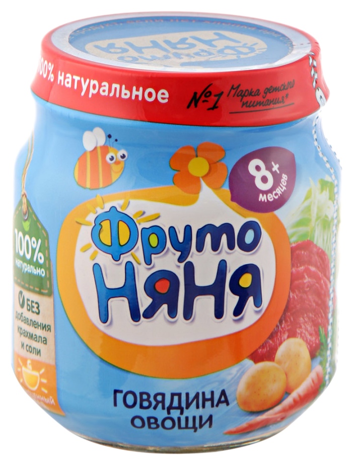 Пюре ФРУТОНЯНЯ говядина овощи ст/б 100г