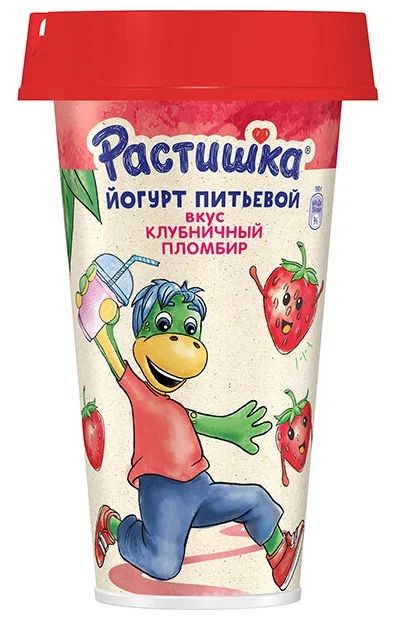 Йогурт РАСТИШКА обогащенный клубника пломбир бзмж 2.8% 190г