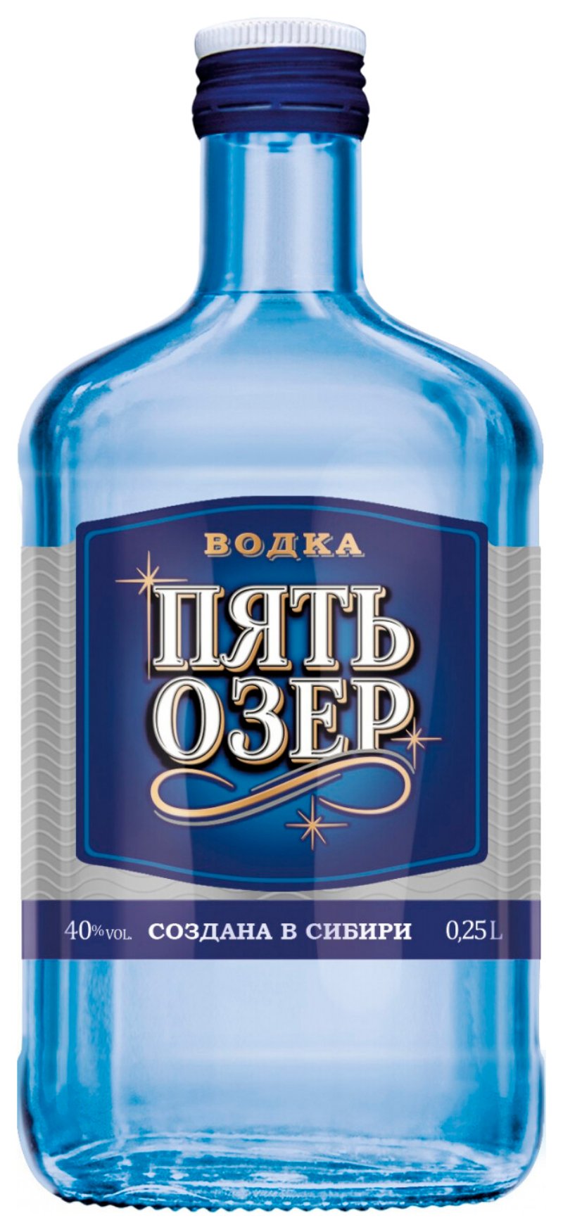 Водка ПЯТЬ ОЗЕР 40% ст/б 0.25л
