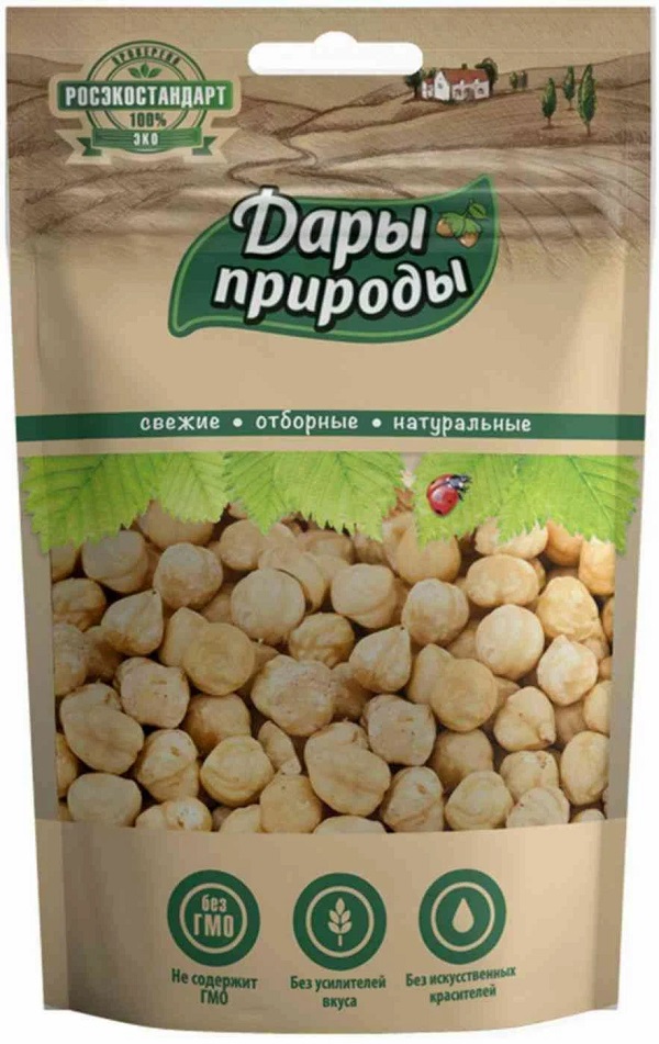 Фундук ДАРЫ ПРИРОДЫ жареный ядро 70г