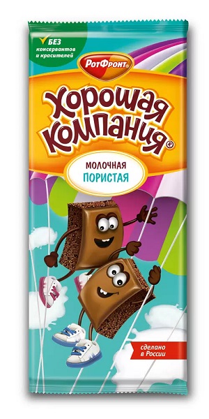 Кондитерская плитка ХОРОШАЯ КОМПАНИЯ молочная пористая 80г