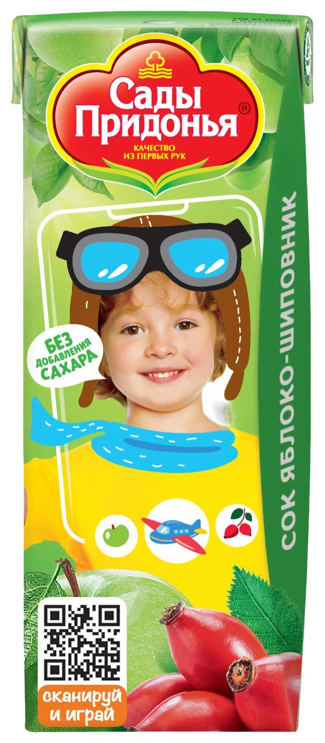 Сок САДЫ ПРИДОНЬЯ яблоко шиповник 200мл