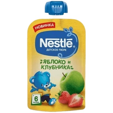 Пюре НЕСТЛЕ яблоко клубника м/у 90г