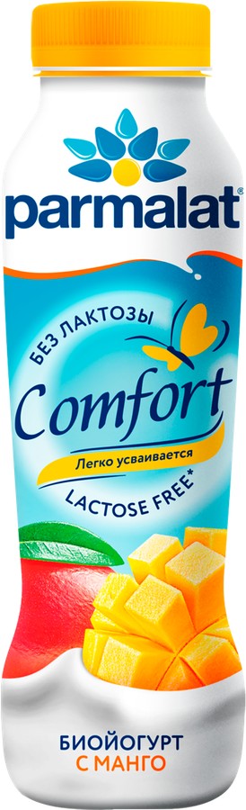 Йогурт ПАРМАЛАТ Комфорт манго безлактозный бзмж 1.5% 290г
