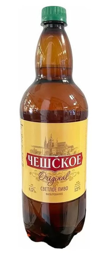 Пиво ЧЕШСКОЕ Оригинальное светлое фильтрованное пастер 4.5% 1.3л