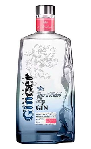 Джин ДРОП ОФ ДЖИНДЖЕР Имбирь и Ревень 40% ст/б 0.5л