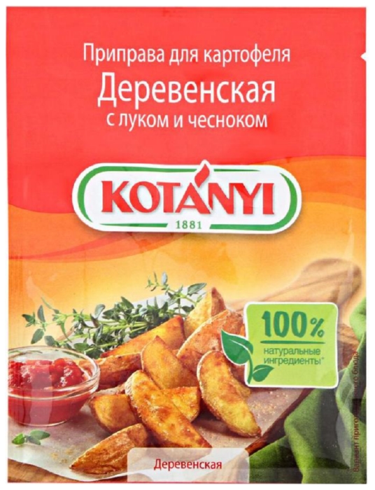 Приправа КОТАНИ для картофеля с луком и чесноком м/уп 20г