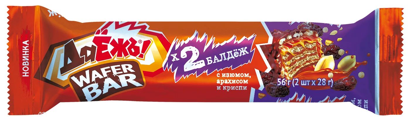 Батончик ЭССЕН ДаЁжъ карамель изюм арахис криспи 56г