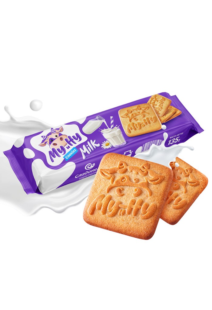Печенье СЛАДОНЕЖ Му и Ну молочное 135г