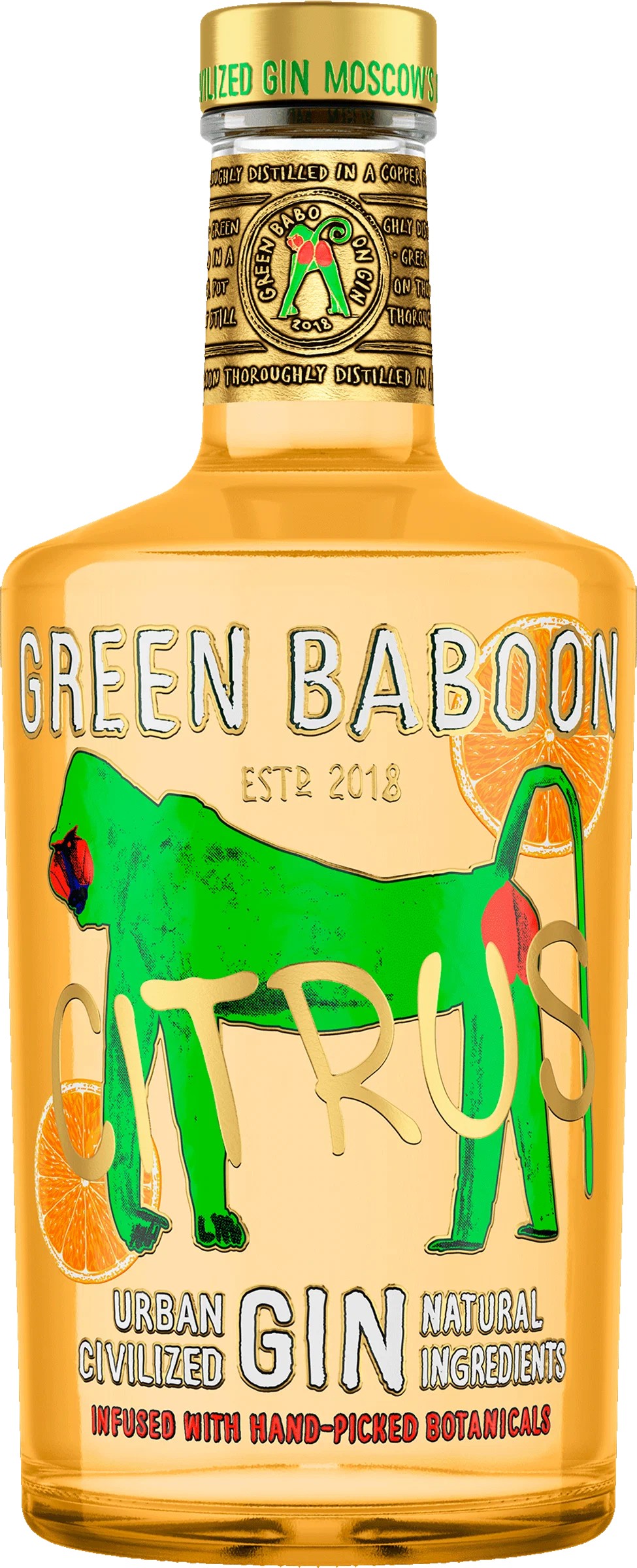 Джин ГРИН БАБУН Цитрус 40% ст/б 0.7л