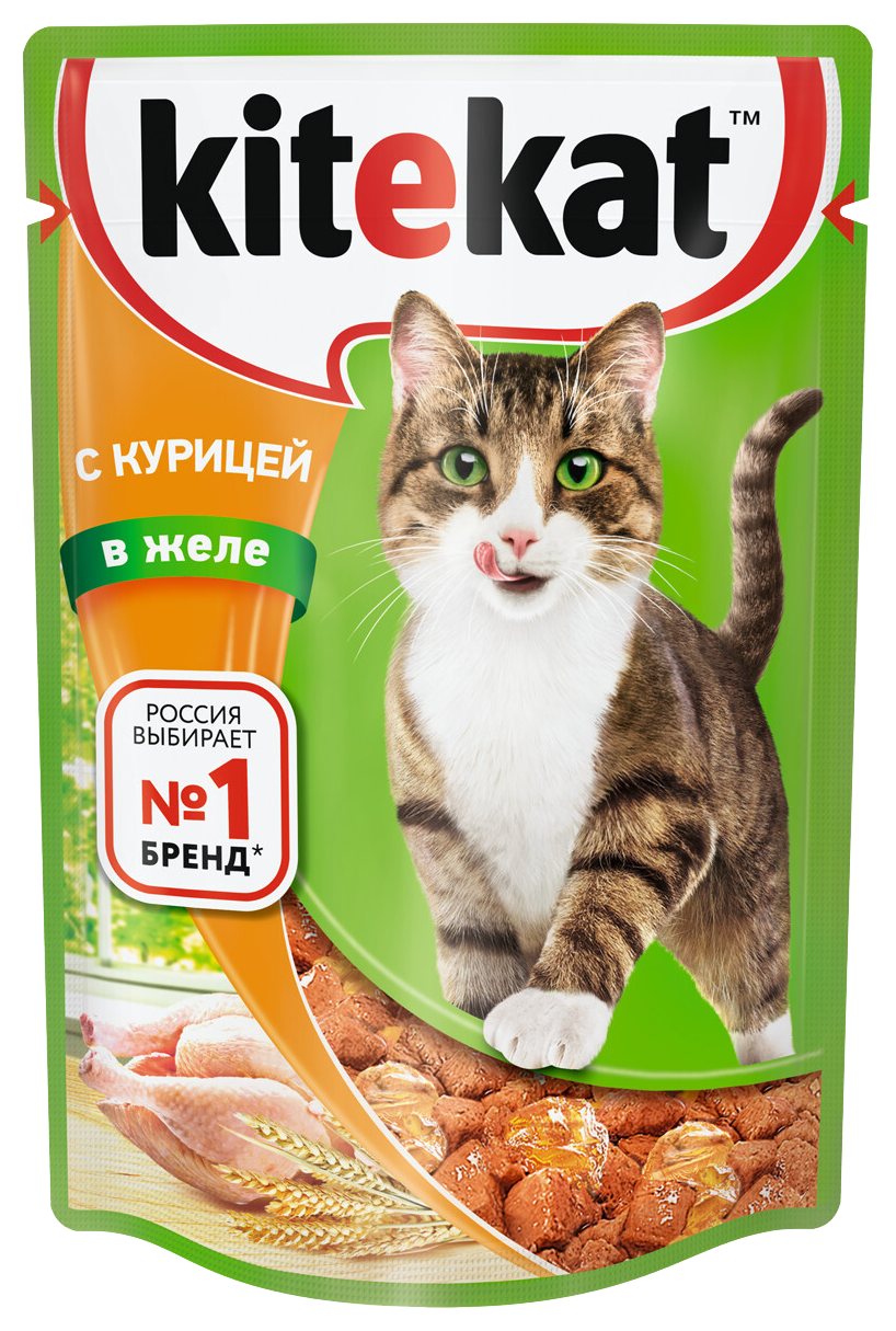 Корм для кошек КИТЕКЕТ с курицей в желе 85г