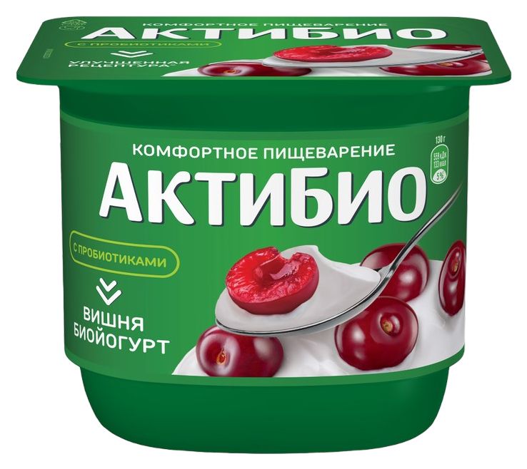 Биойогурт АКТИБИО вишня бзмж 2.9% 130г