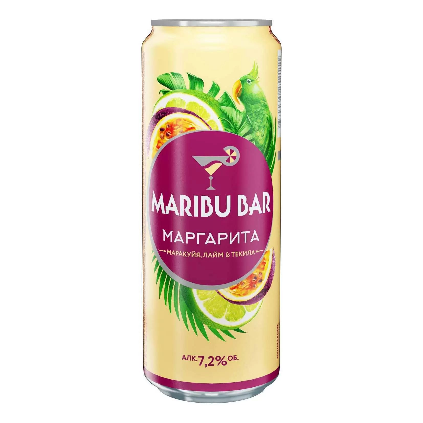 Напиток слабоалкогольный МАРИБУ БАР Маргарита маракуйя 7.2% ж/б 0.45л
