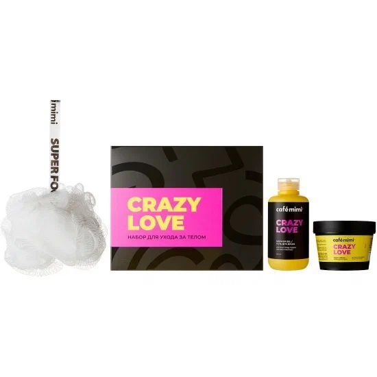 ПН КАФЕ МИМИ Крейзи лав гель для душа+крем для тела+мочалка