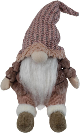 Новогоднее украшение ТАМ-ТАМ Гном в меховой шубе розовый арт.TW2486009-A