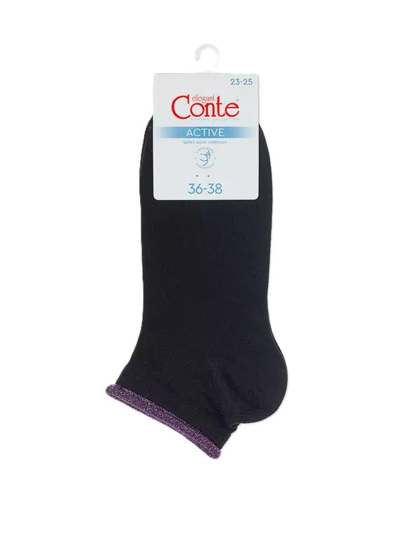 Носки женские КОНТЕ Актив черно-лиловые р.25-27 арт.12С-32СП