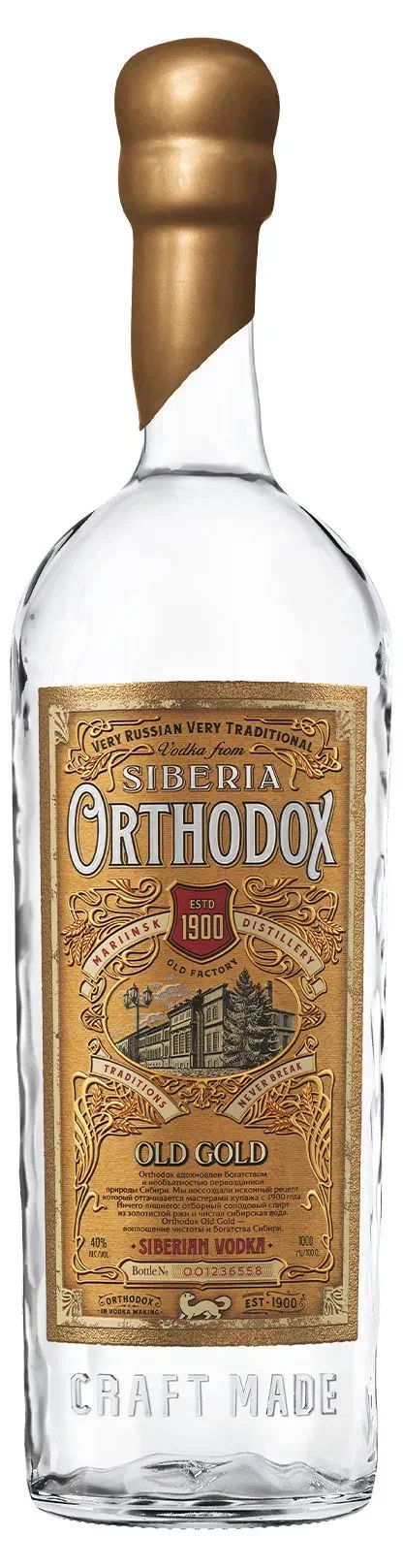 Водка ОРТОДОКС Олд Голд 40% ст/б 1л