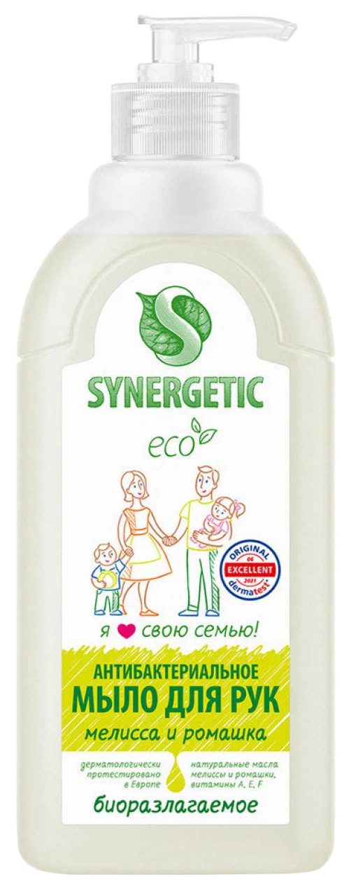 Жидкое мыло СИНЕРГЕТИК мелисса и ромашка антибактериальное 500мл