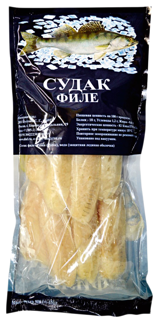 Филе судака ДИАФ глазурь 5% с/м 476г