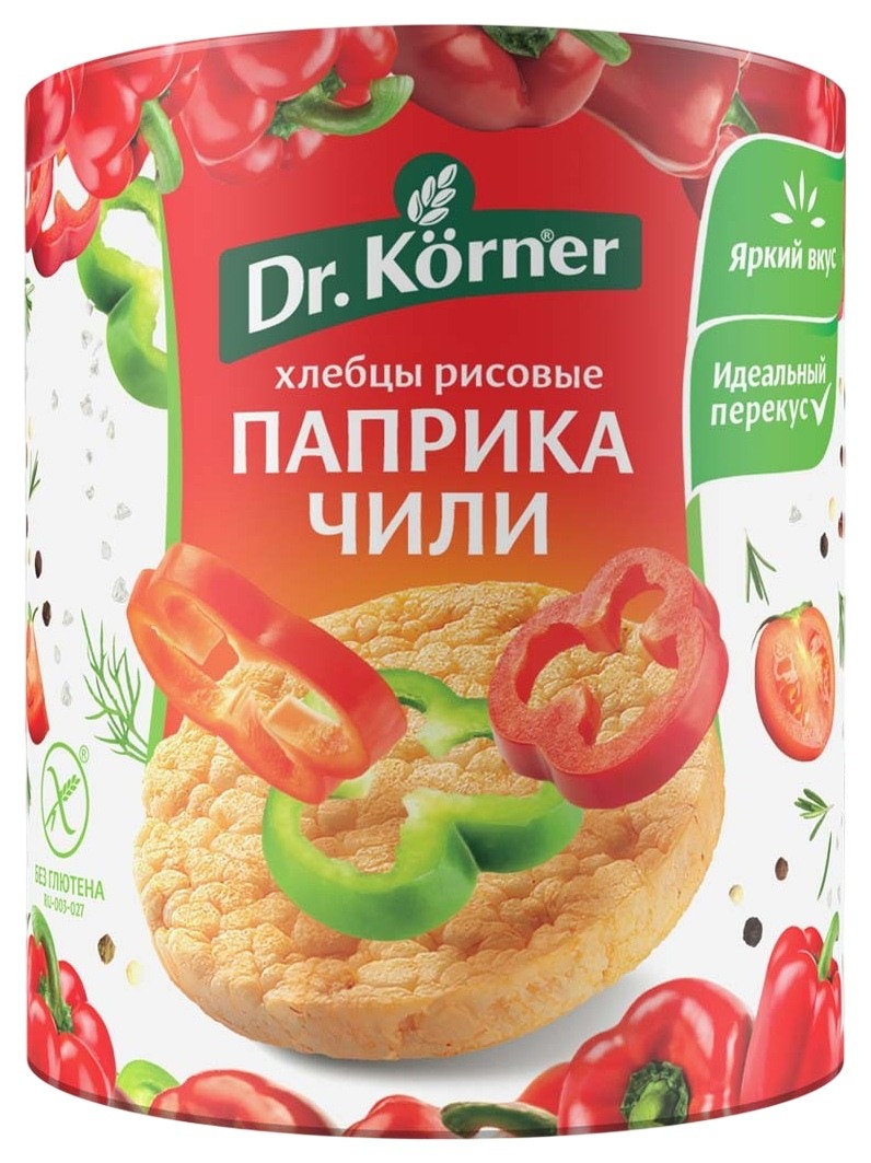 Хлебцы ДР.КЕРНЕР рисовые с паприкой и чили 80г