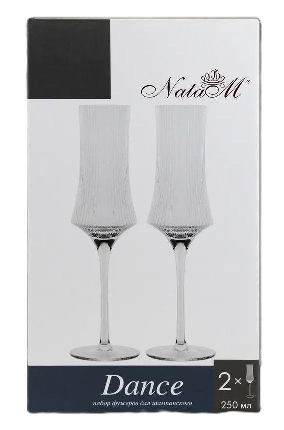 Фужеры для шампанского НАТАМ Дэнс 250мл 2шт ПУ арт.FL09901