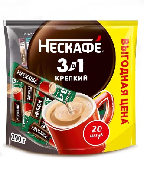 Напиток кофейный НЕСКАФЕ Крепкий 3в1 20пак*14.5г