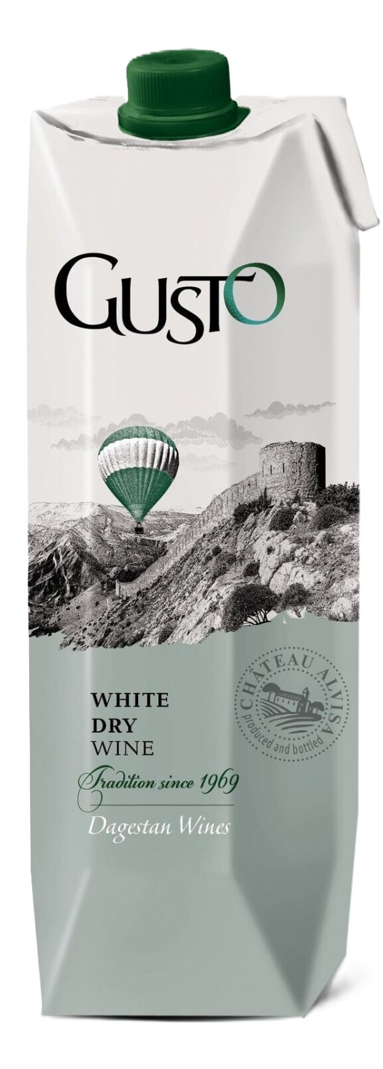 Вино ГУСТО белое сух 10-12% т/пак 1л