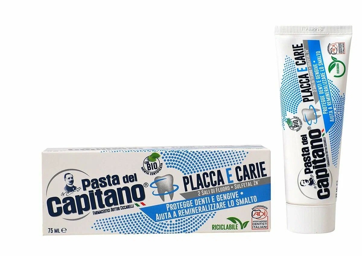 Зубная паста ПАСТА ДЕЛЬ КАПИТАНО Против налета и кариеса 75мл