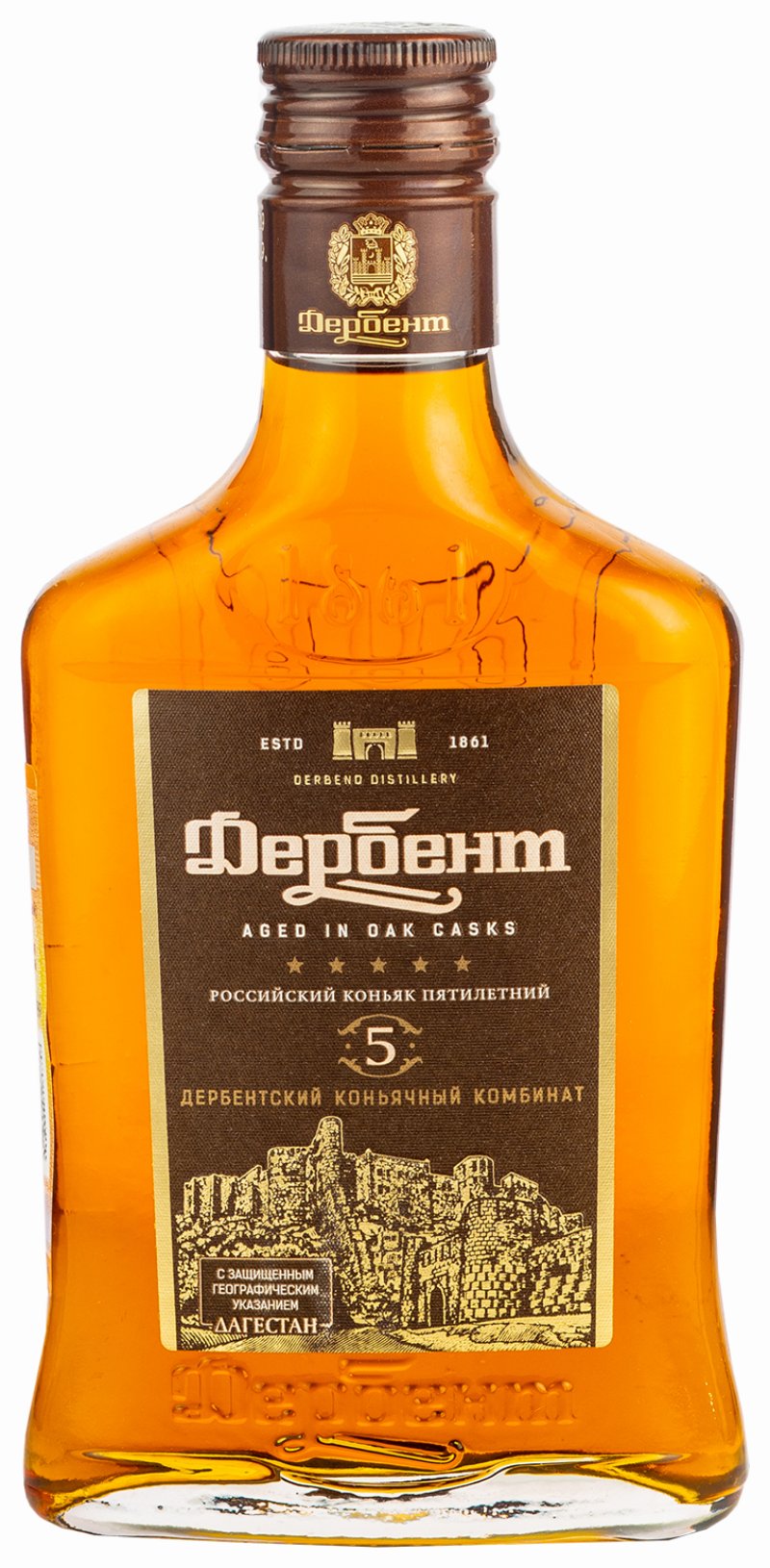 Коньяк ДЕРБЕНТ 5 лет 40% ст/б 0.25л
