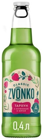 Газ.напиток ЗВОНКО Классик тархун с клубникой и мятой ст/б 0.4л