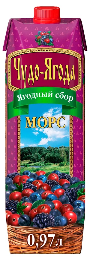 Морс ЧУДО-ЯГОДА Ягодный сбор клюква черника ежевика 0.97л