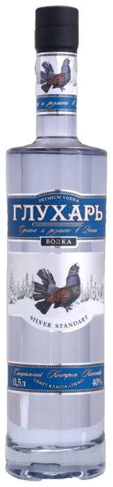 Водка ГЛУХАРЬ Сильвер стандарт 40% ст/б 0.5л