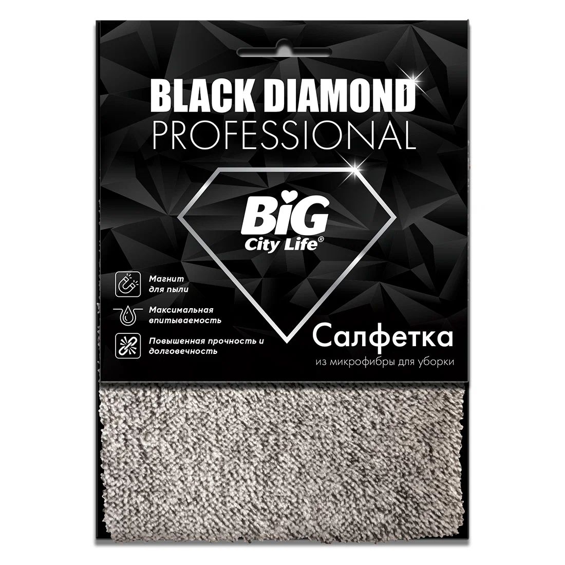Салфетка БИГ СИТИ ЛАЙФ Блэк Даймонд микрофибра 1шт