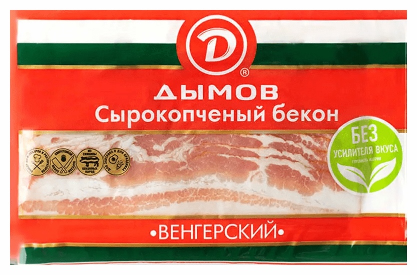 Бекон ДЫМОВ нарезка с/к в/у 200г