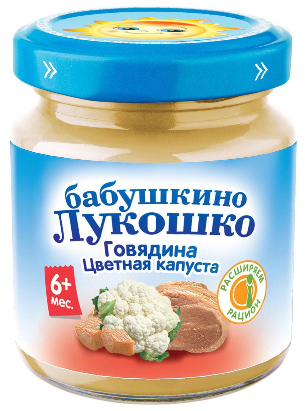 Пюре БАБУШКИНО ЛУКОШКО говядина цветная капуста ст/б  100г