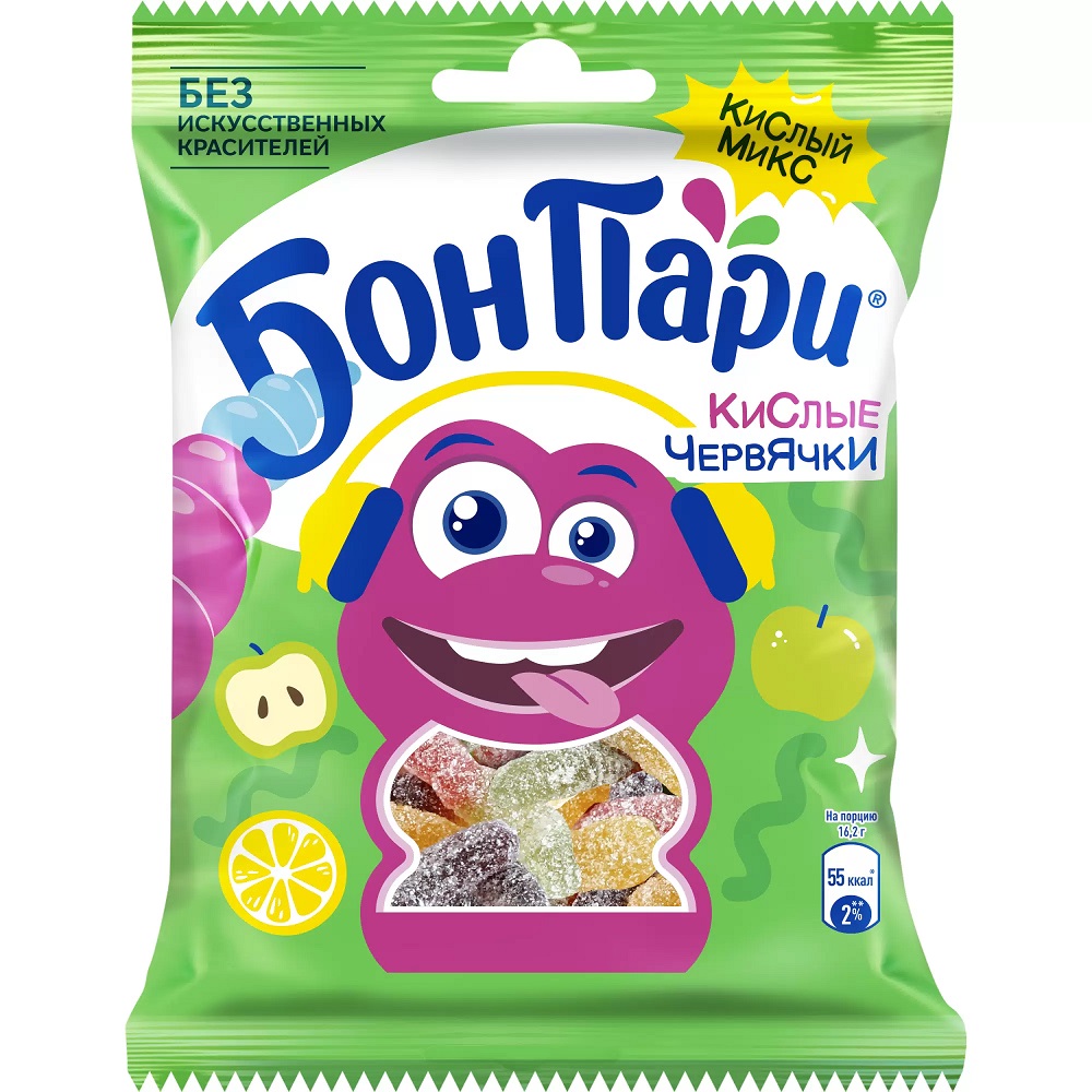 Жевательный мармелад БОН ПАРИ Кислые червячки 75г