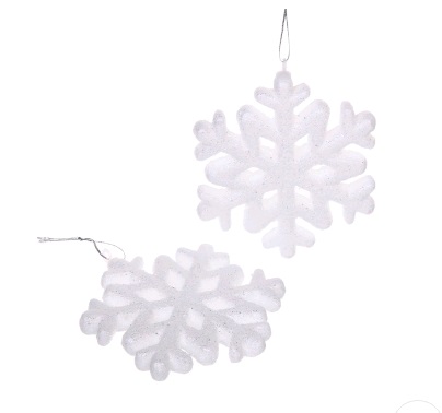 Елочная игрушка СЕРПАНТИН Снежинки 2шт арт.916-0007