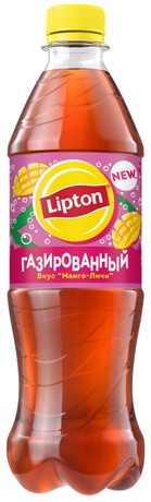 Чай ЛИПТОН черный манго личи газированный 0.5л