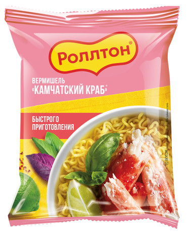 Лапша б/п РОЛЛТОН со вкусом камчатского краба м/у 60г